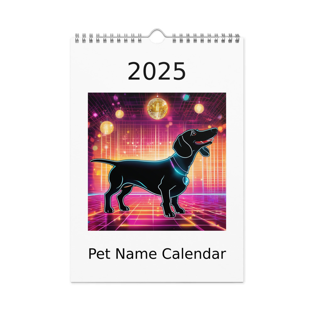 PugMug Custom Black Dachshund Wall Calendar (2026)