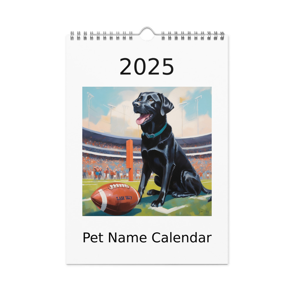 PugMug Custom Black Labrador Retriever Wall Calendar (2026)