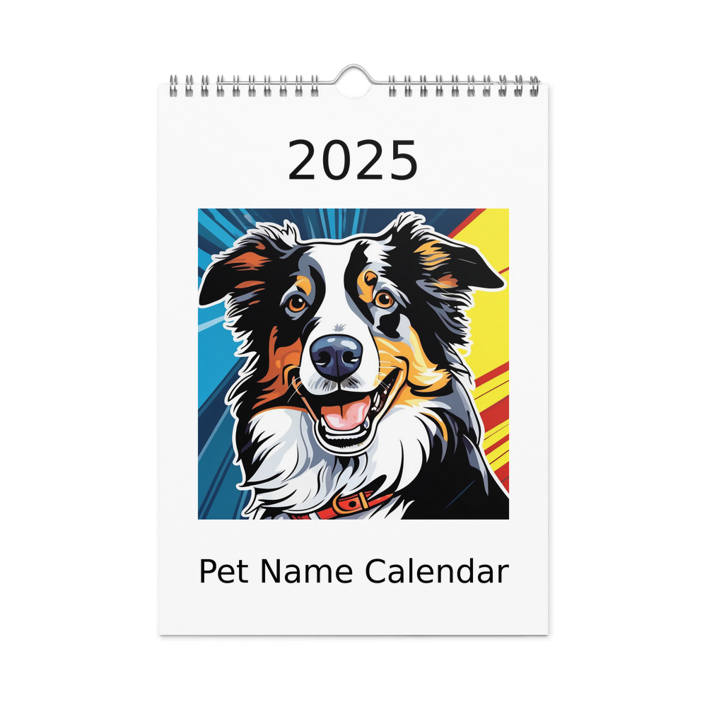PugMug Custom Border Collie Wall Calendar (2026)