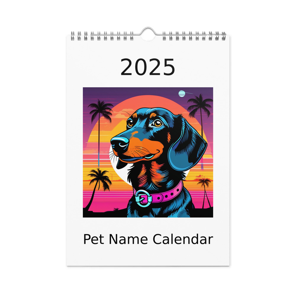 PugMug Custom Black Dachshund Wall Calendar (2026)