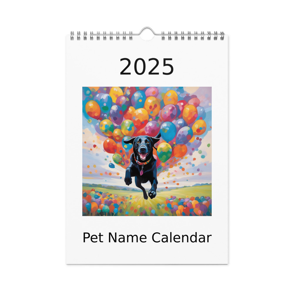 PugMug Custom Black Labrador Retriever Wall Calendar (2026)