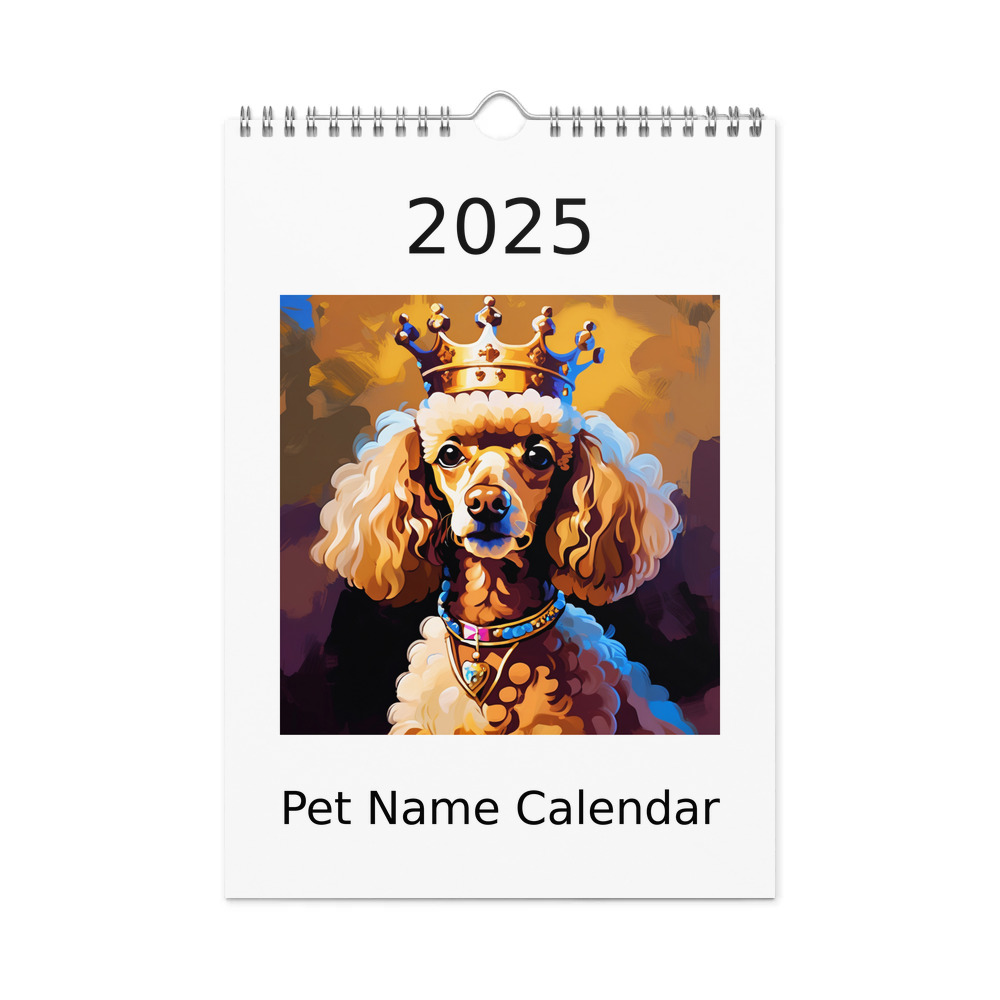 PugMug Custom Tan Poodle Wall Calendar (2026)