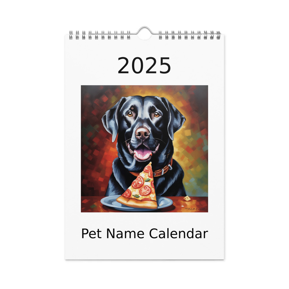 PugMug Custom Black Labrador Retriever Wall Calendar (2026)