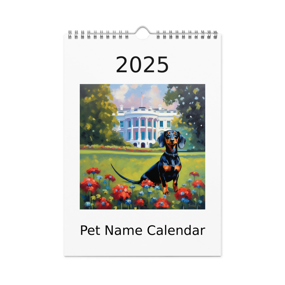 PugMug Custom Black Dachshund Wall Calendar (2026)