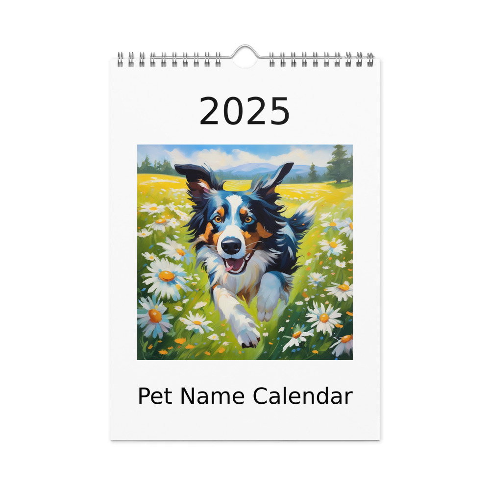 PugMug Custom Border Collie Wall Calendar (2026)