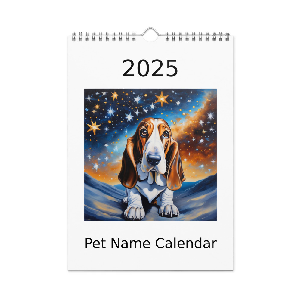 PugMug Custom Basset Hound Wall Calendar (2026)