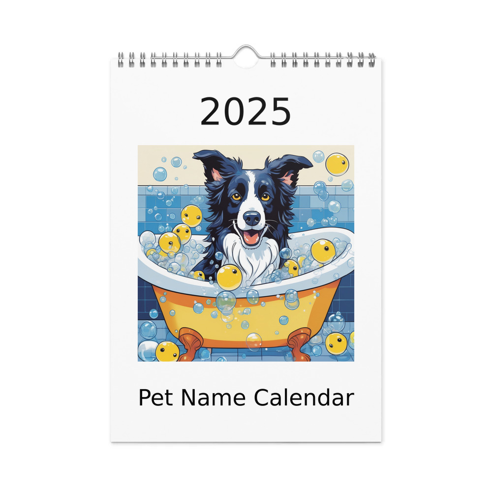PugMug Custom Border Collie Wall Calendar (2026)