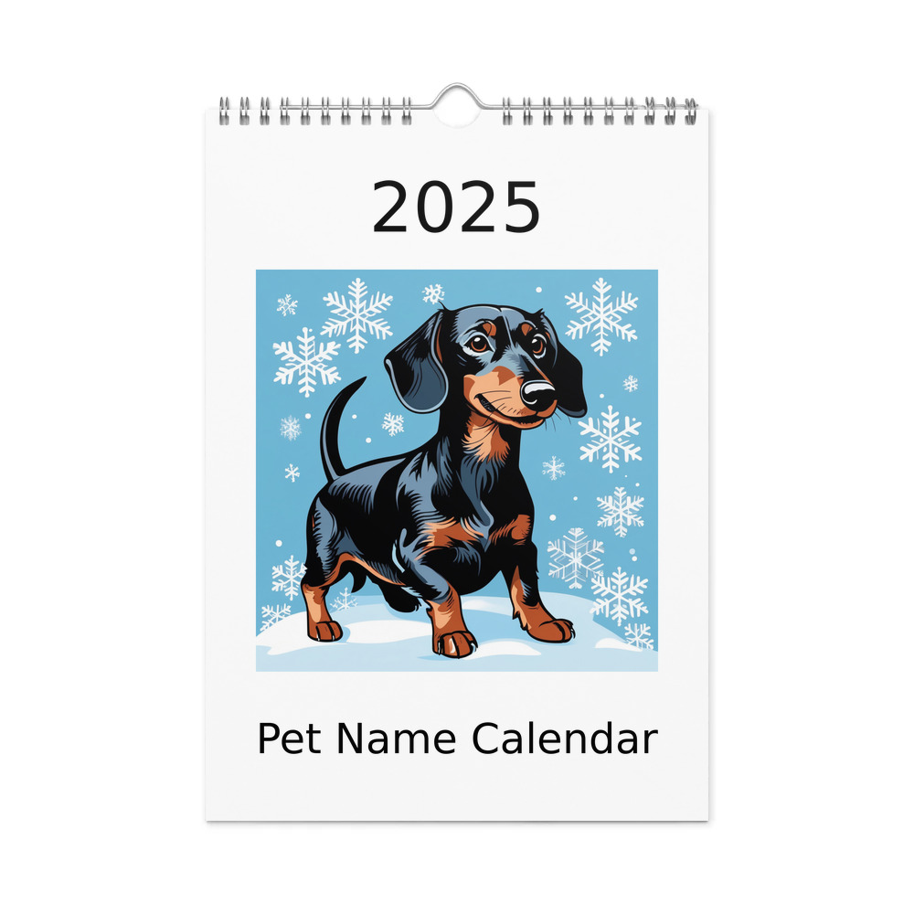 PugMug Custom Black Dachshund Wall Calendar (2026)