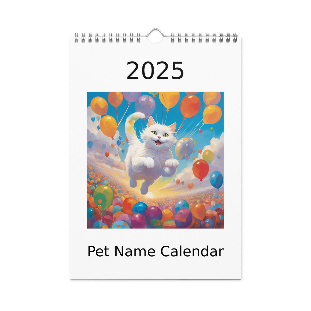 PugMug Custom White Companion Cat Wall Calendar (2026)