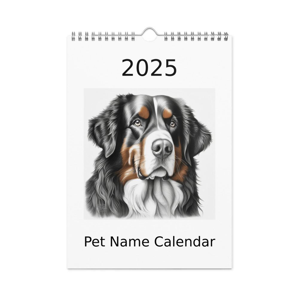 PugMug Custom Bernese Mountain Dog Wall Calendar (2026)