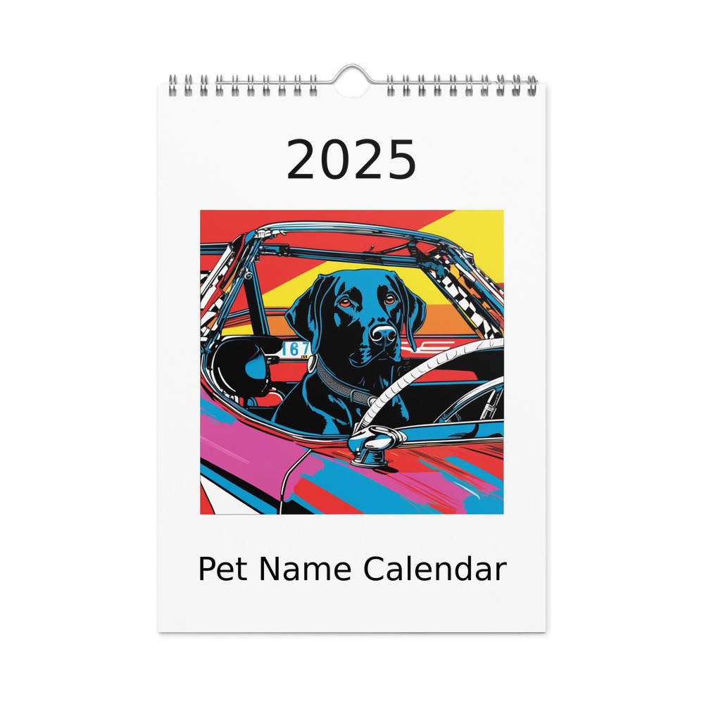 PugMug Custom Black Labrador Retriever Wall Calendar (2026)