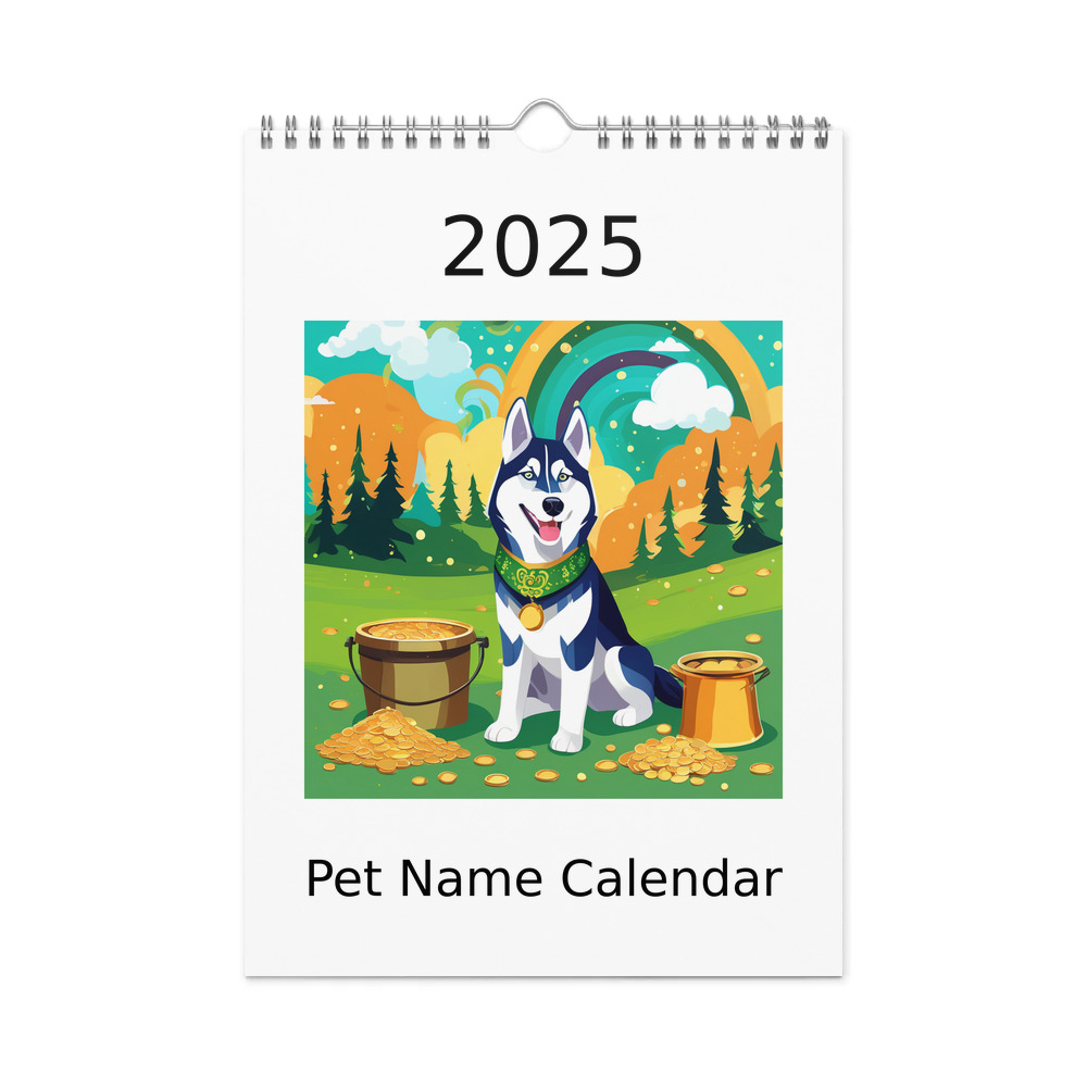 PugMug Custom Siberian Husky Wall Calendar (2026)