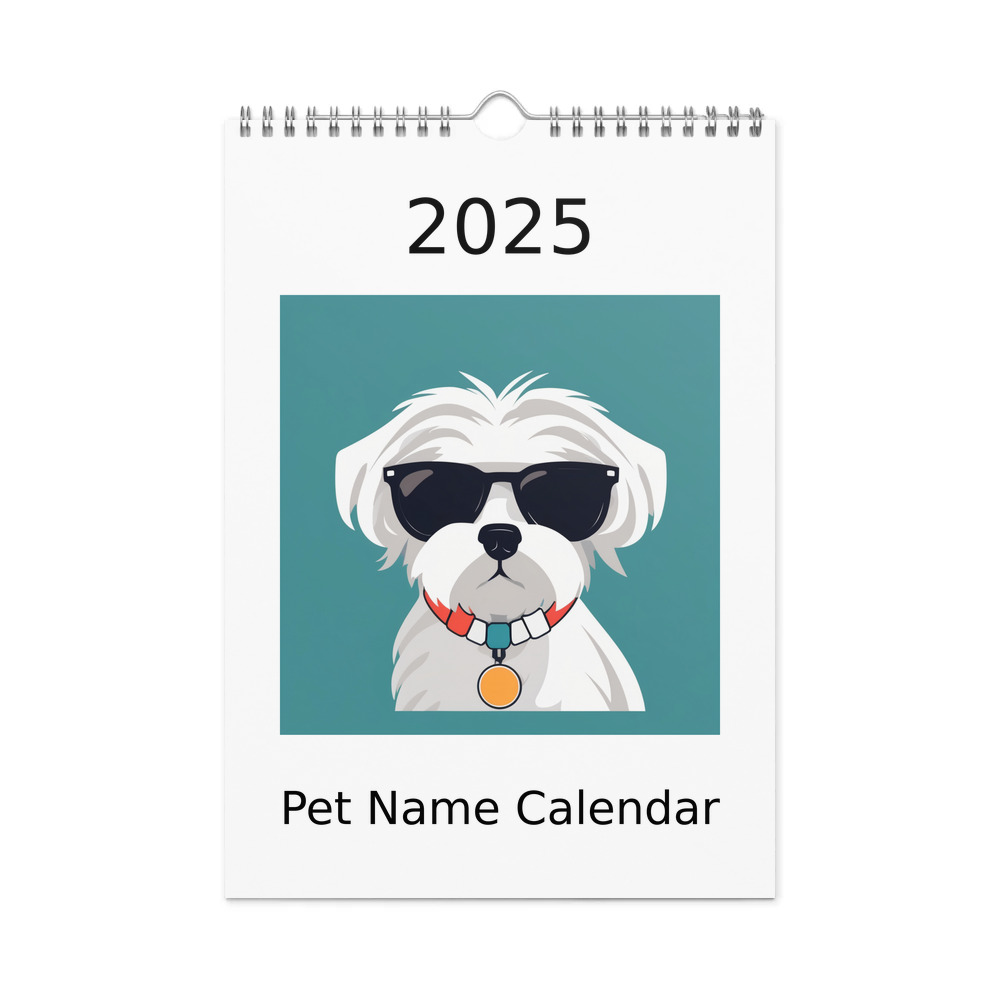 PugMug Custom Maltese Dog Wall Calendar (2026)