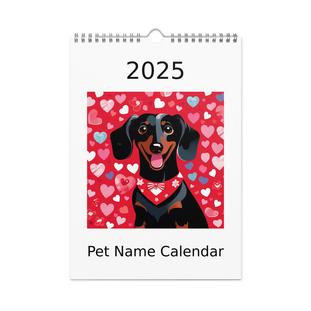 PugMug Custom Black Dachshund Wall Calendar (2026)