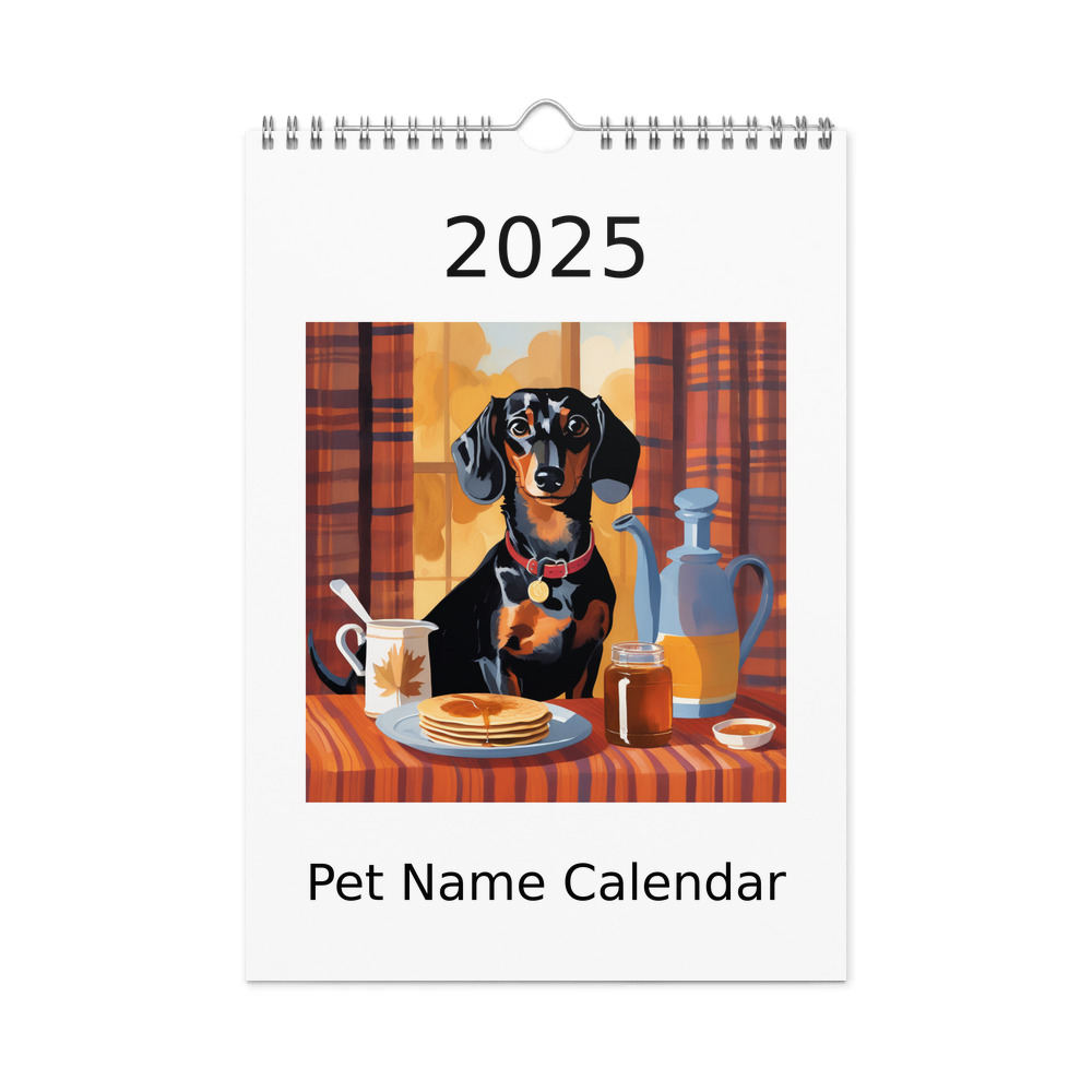 PugMug Custom Black Dachshund Wall Calendar (2026)