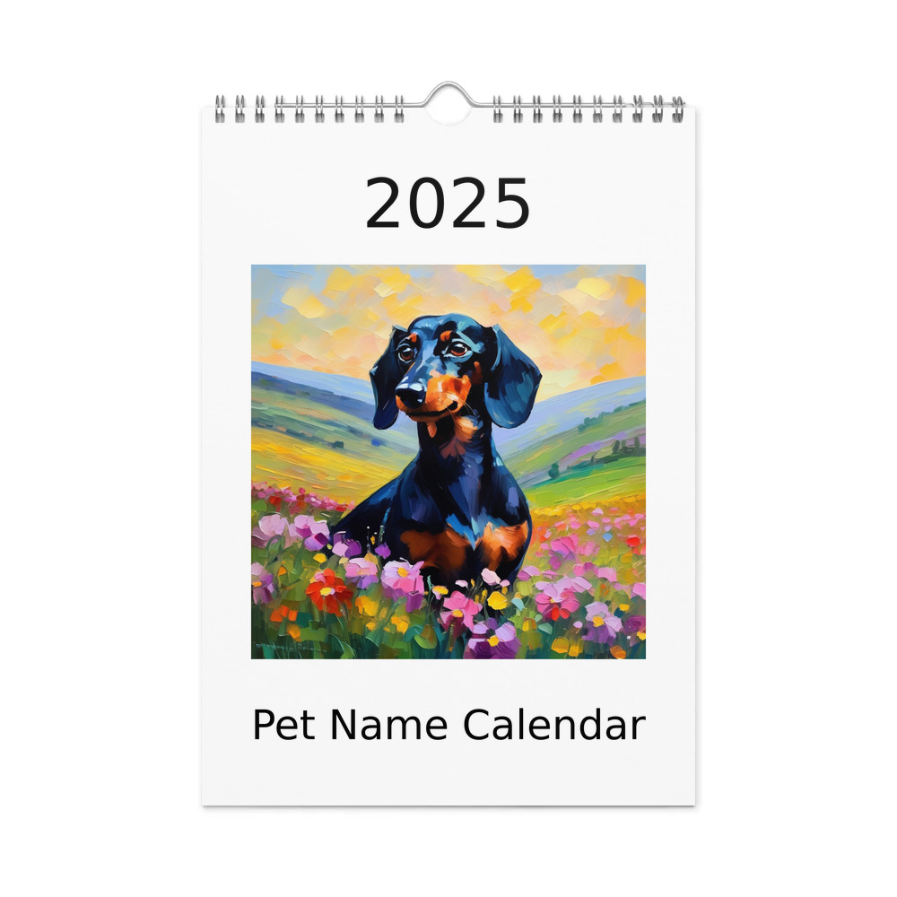 PugMug Custom Black Dachshund Wall Calendar (2026)