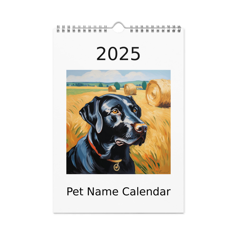 PugMug Custom Black Labrador Retriever Wall Calendar (2026)