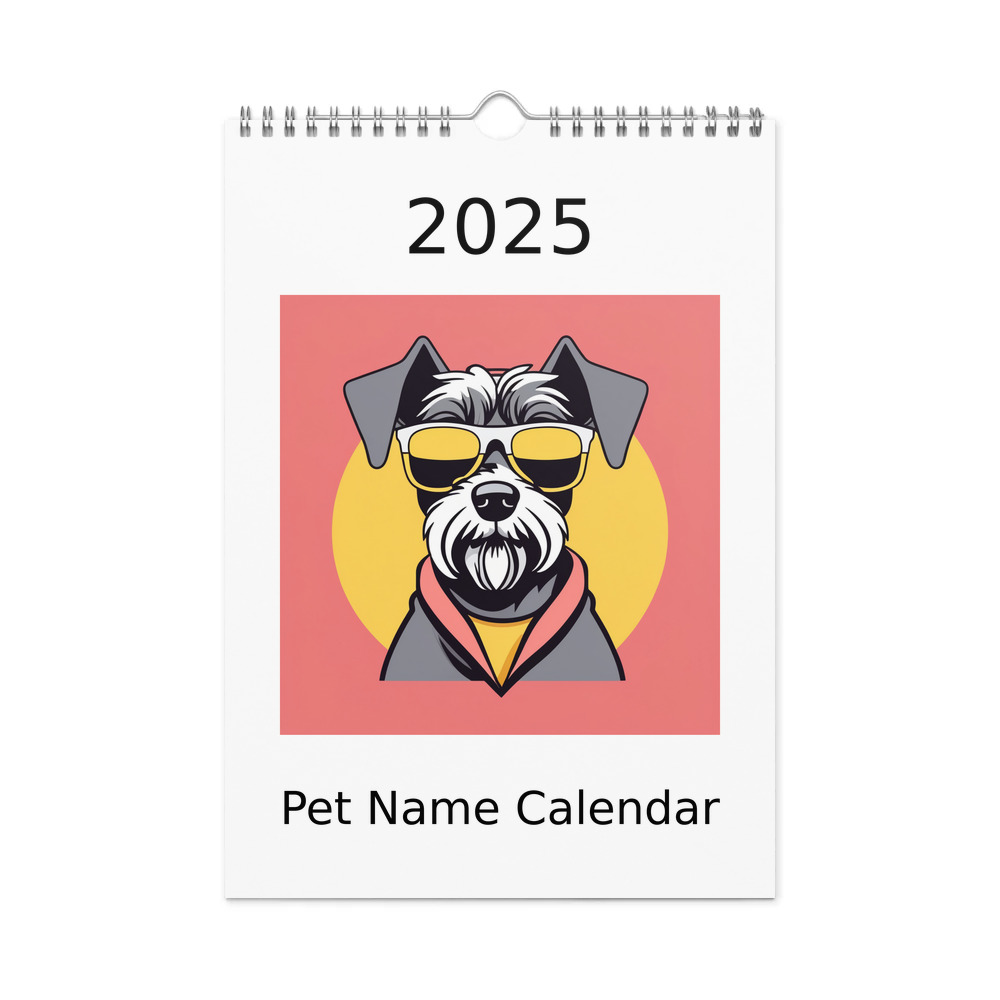 PugMug Custom Miniature Schnauzer Wall Calendar (2026)