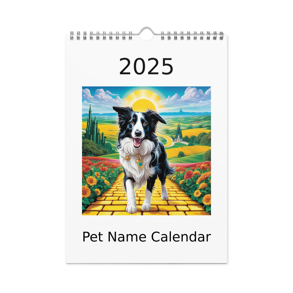 PugMug Custom Border Collie Wall Calendar (2026)
