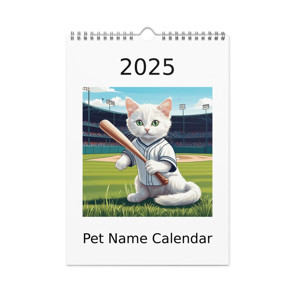 PugMug Custom White Companion Cat Wall Calendar (2026)