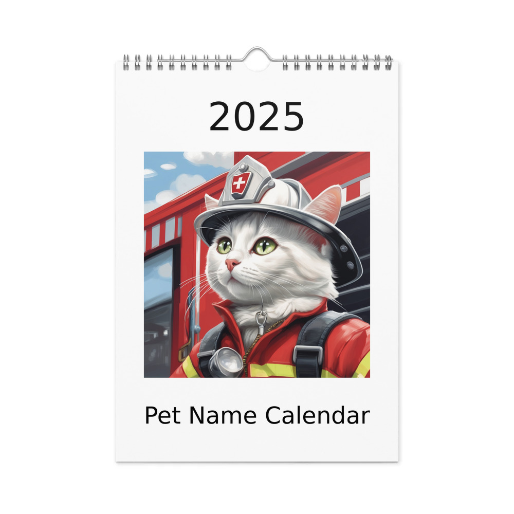 PugMug Custom White Companion Cat Wall Calendar (2026)