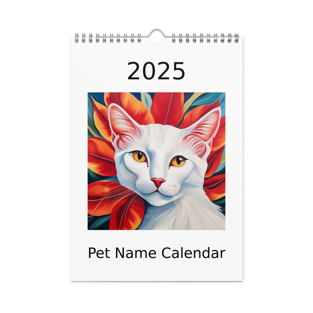 PugMug Custom White Companion Cat Wall Calendar (2026)