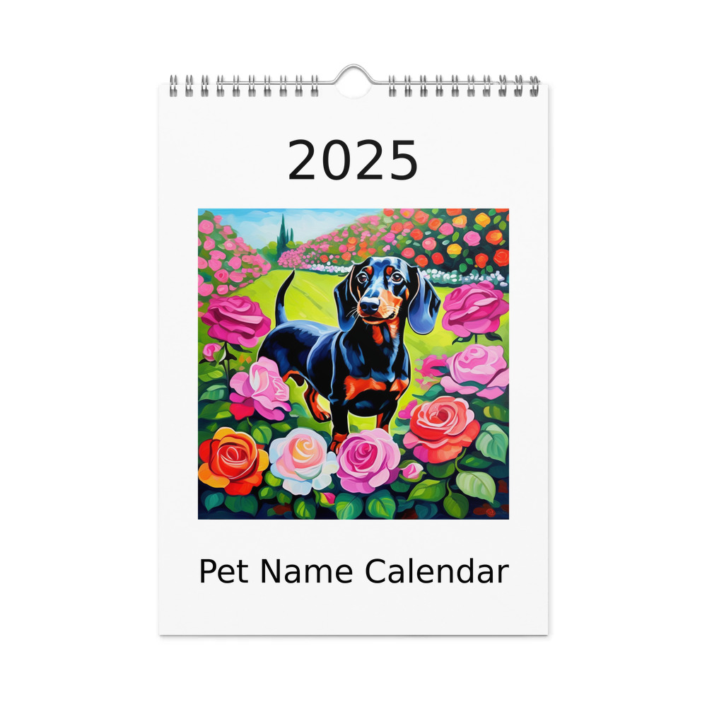 PugMug Custom Black Dachshund Wall Calendar (2026)