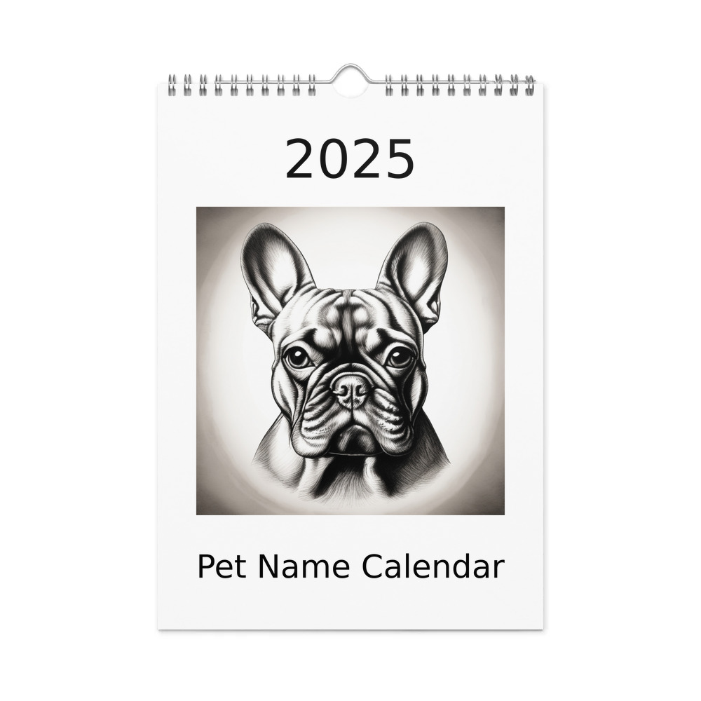 PugMug Custom Tan French Bulldog Wall Calendar (2026)