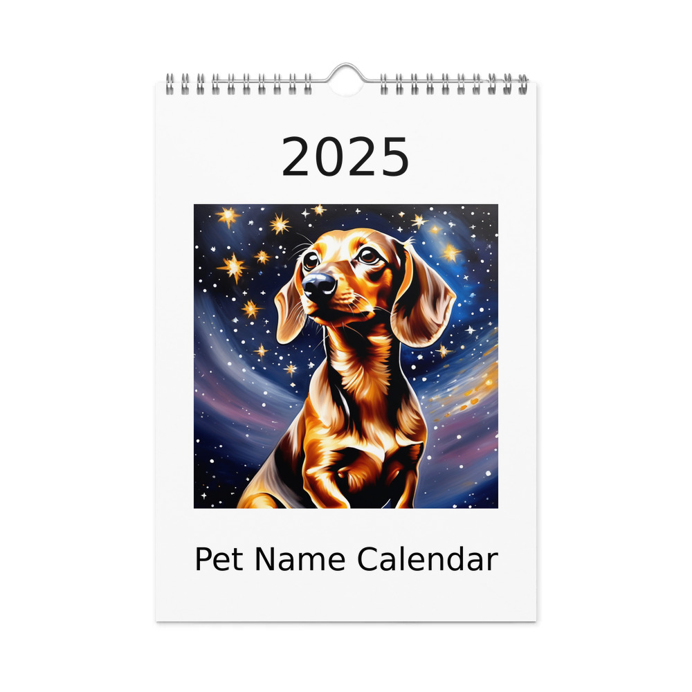 PugMug Custom Tan Dachshund Wall Calendar (2026)