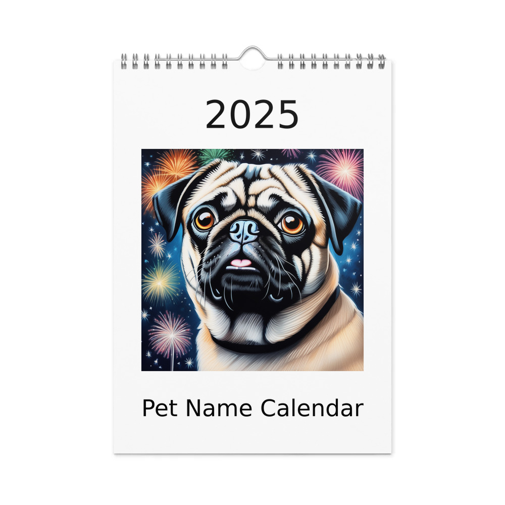 PugMug Custom Pug Wall Calendar (2026)