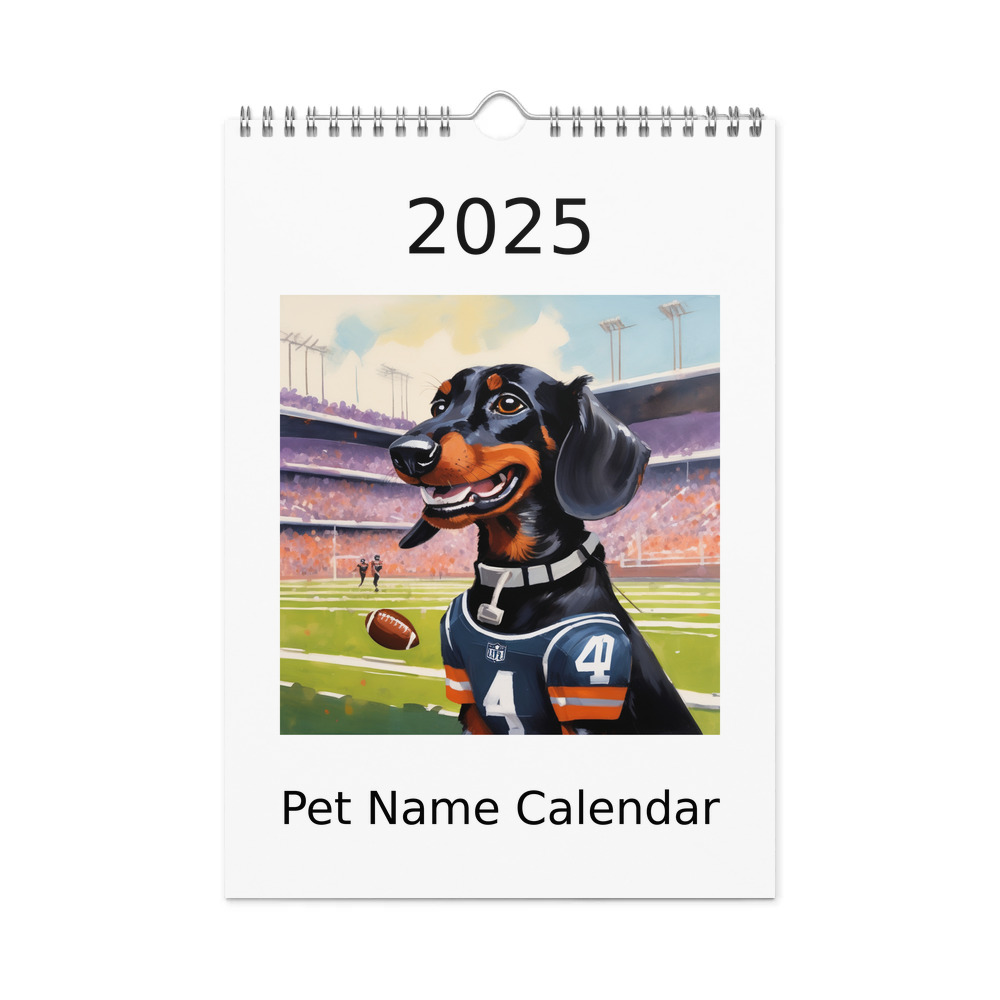 PugMug Custom Black Dachshund Wall Calendar (2026)
