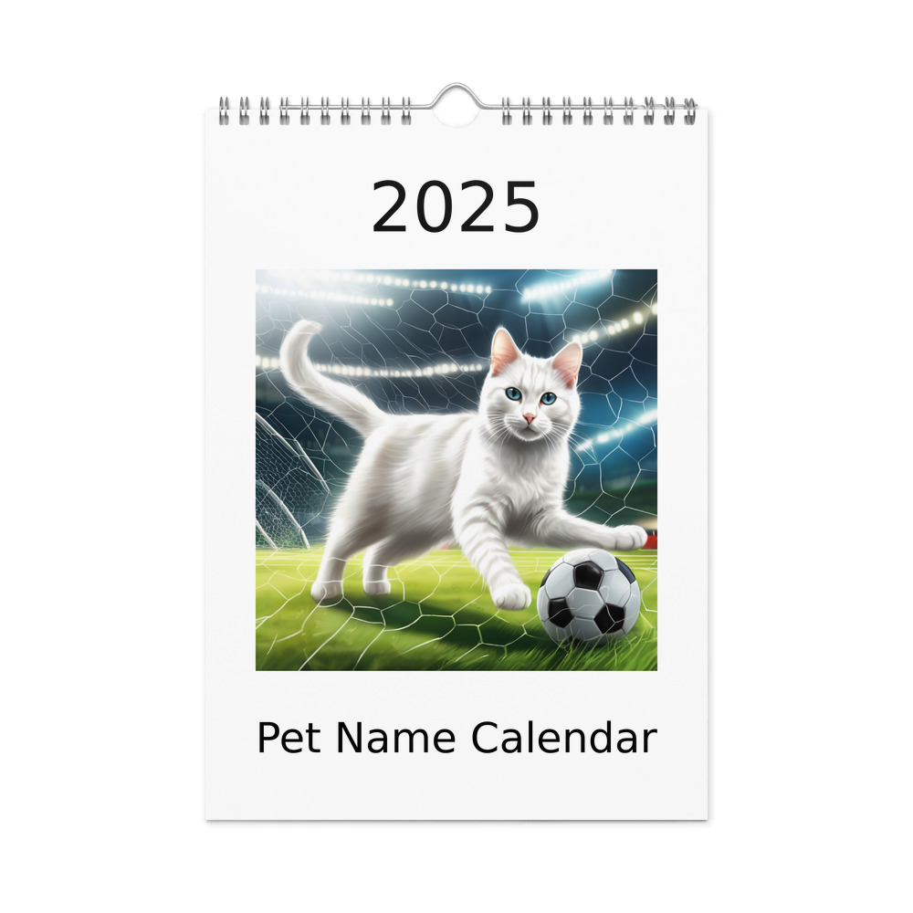 PugMug Custom White Companion Cat Wall Calendar (2026)