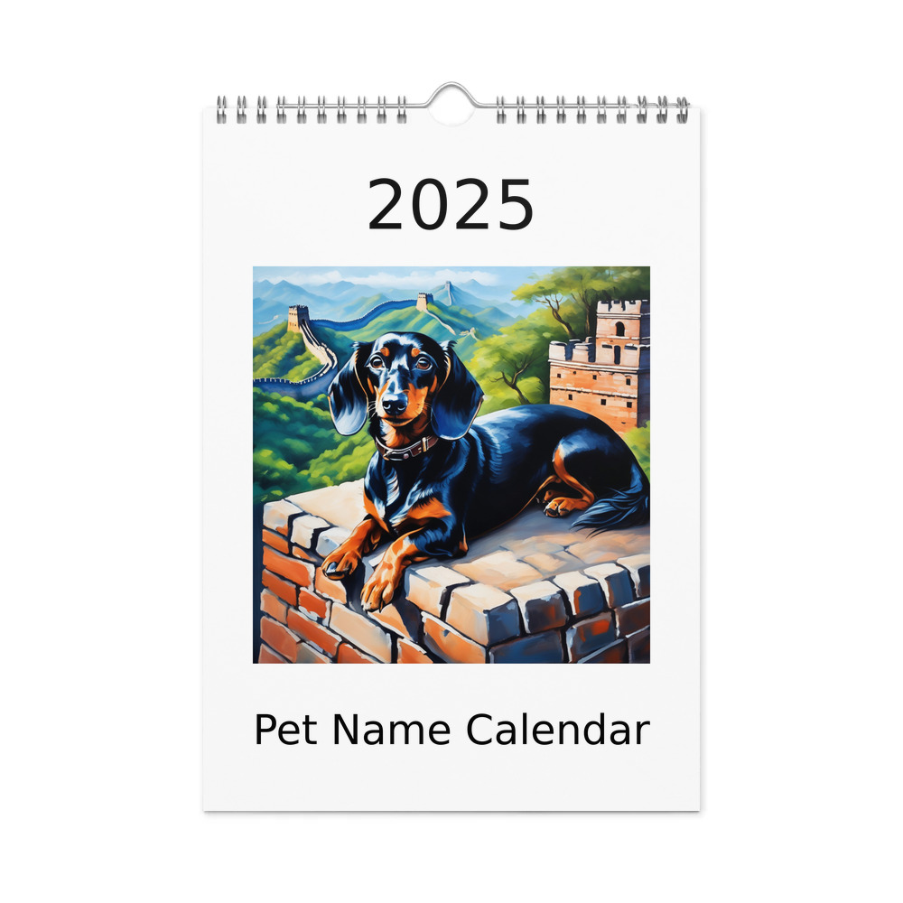 PugMug Custom Black Dachshund Wall Calendar (2026)