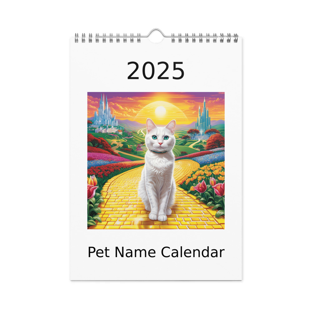 PugMug Custom White Companion Cat Wall Calendar (2026)