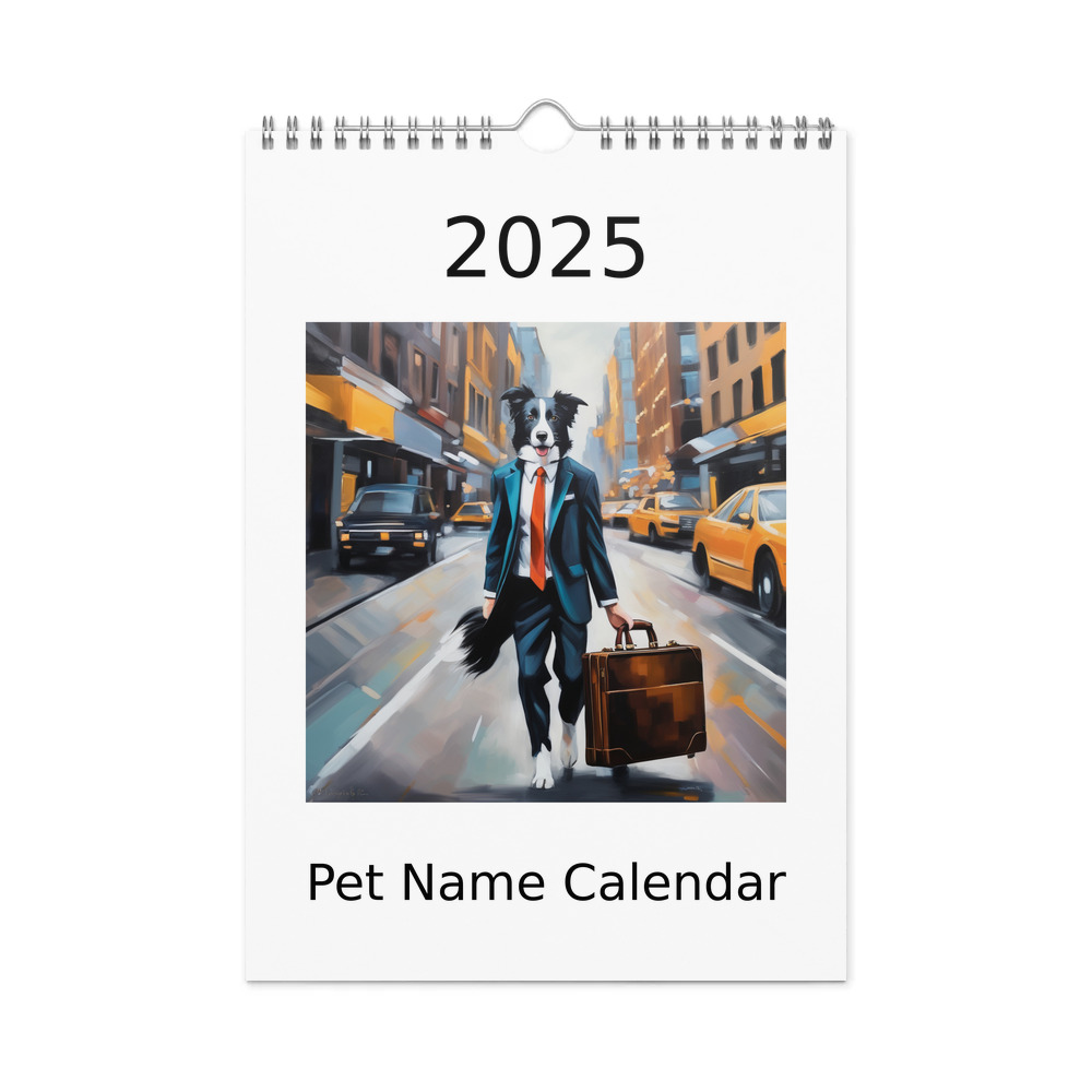 PugMug Custom Border Collie Wall Calendar (2026)