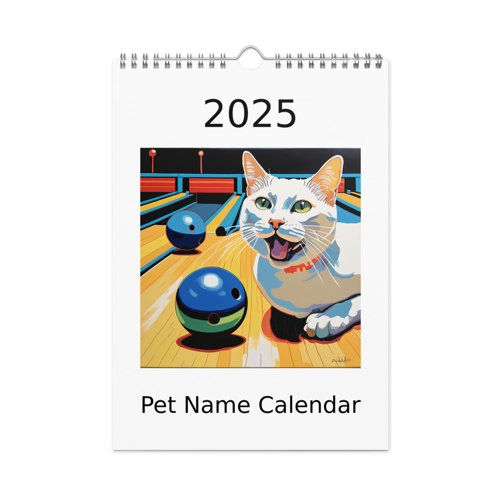 PugMug Custom White Companion Cat Wall Calendar (2026)