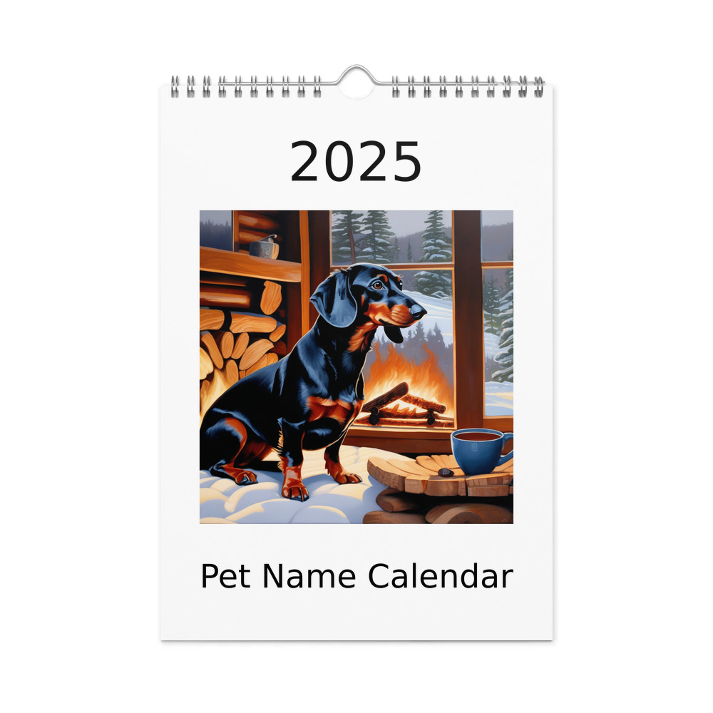 PugMug Custom Black Dachshund Wall Calendar (2026)