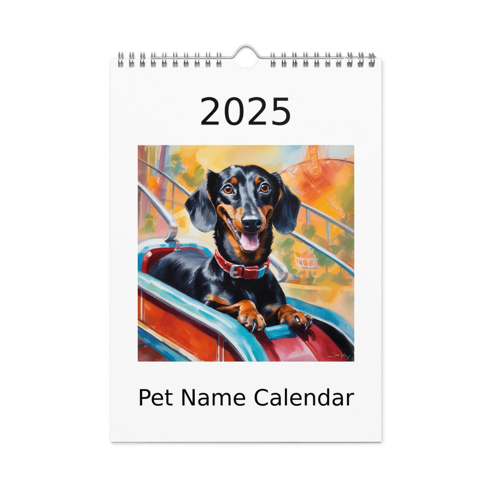 PugMug Custom Black Dachshund Wall Calendar (2026)