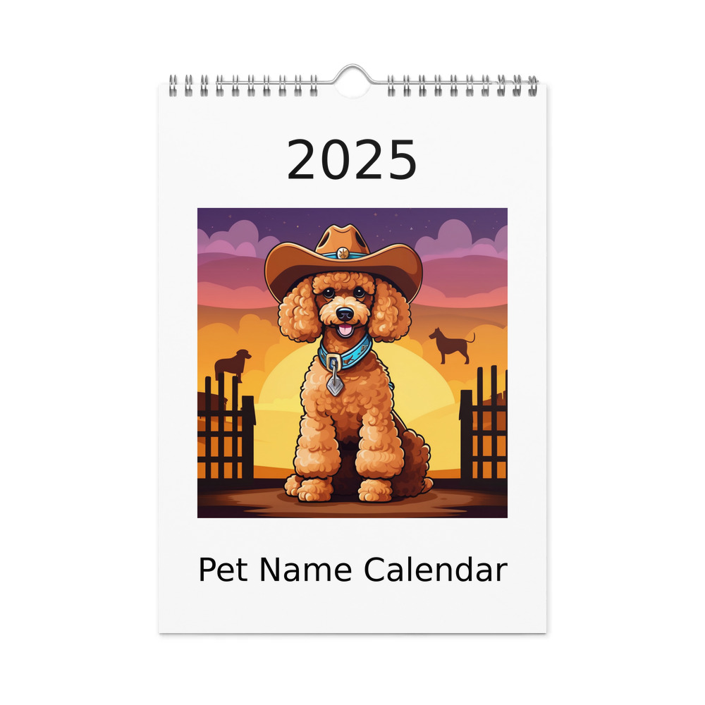 PugMug Custom Tan Poodle Wall Calendar (2026)