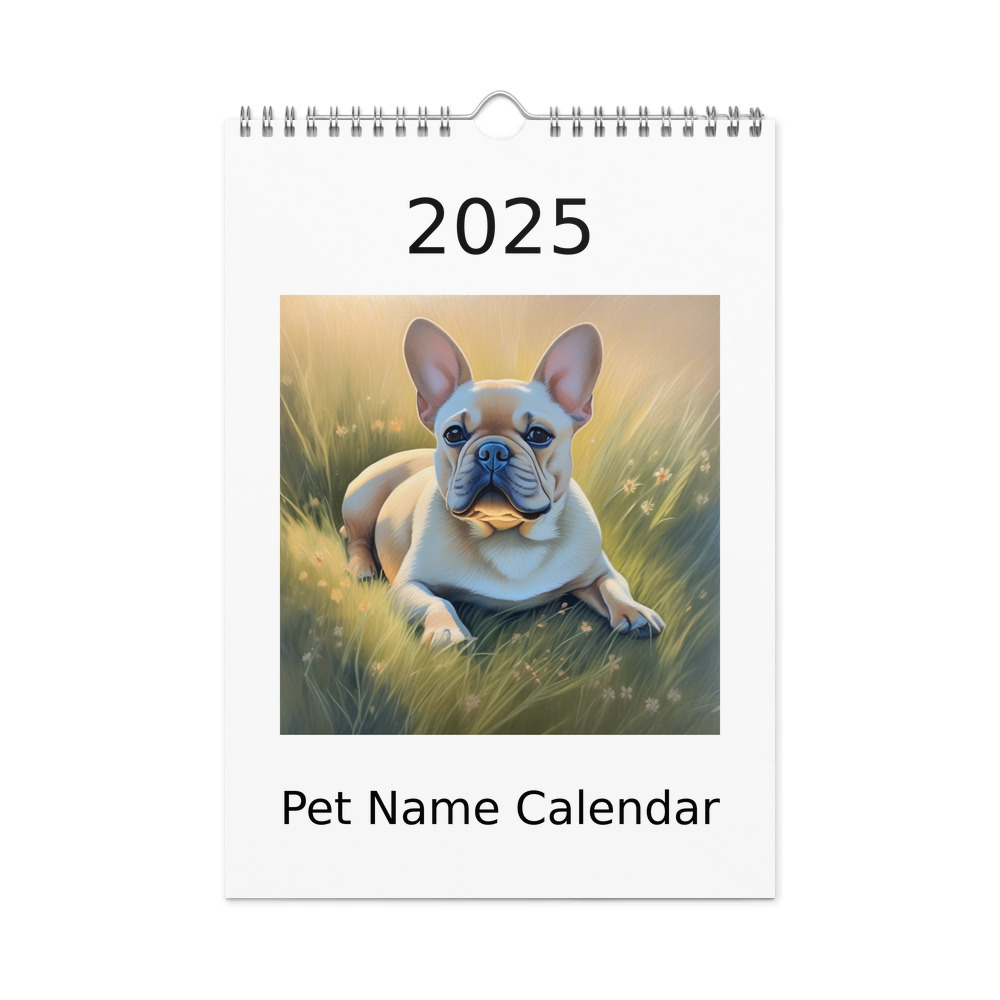 PugMug Custom Tan French Bulldog Wall Calendar (2026)