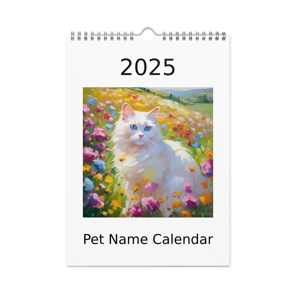 PugMug Custom White Ragdoll Cat Wall Calendar (2026)