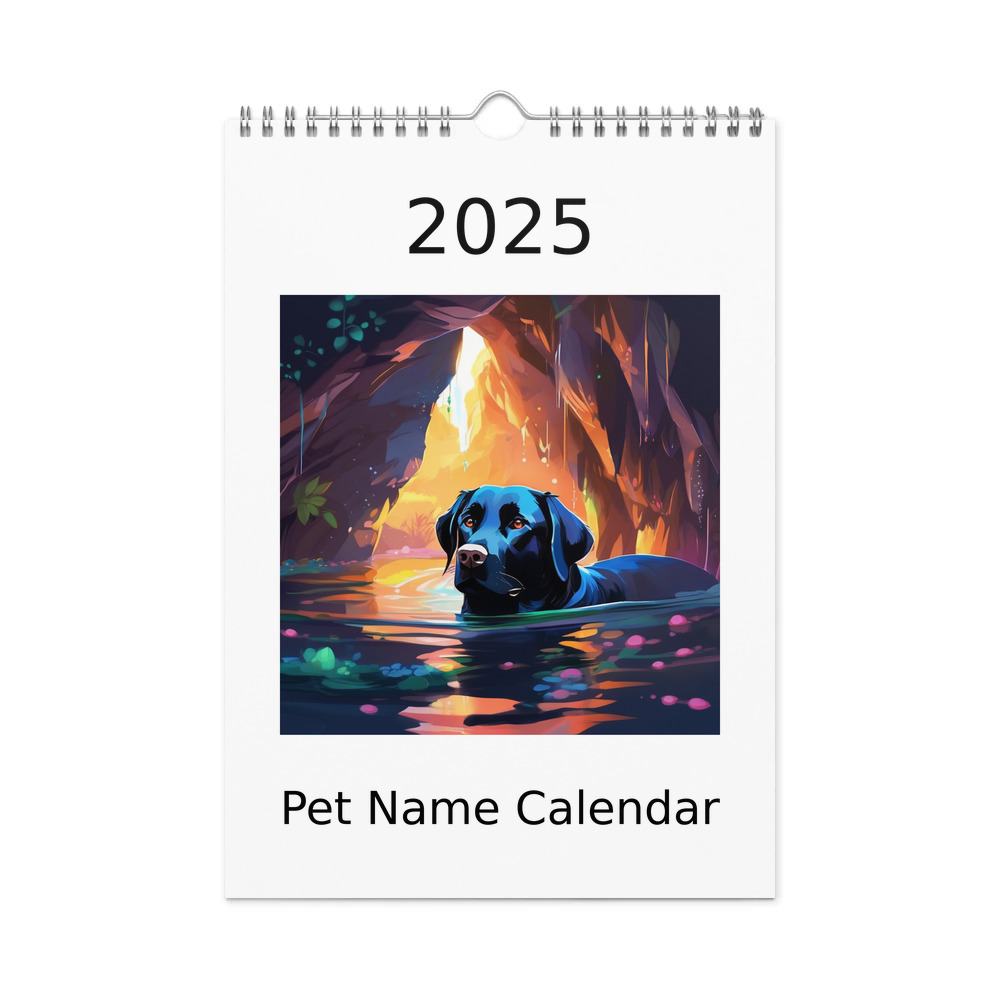 PugMug Custom Black Labrador Retriever Wall Calendar (2026)