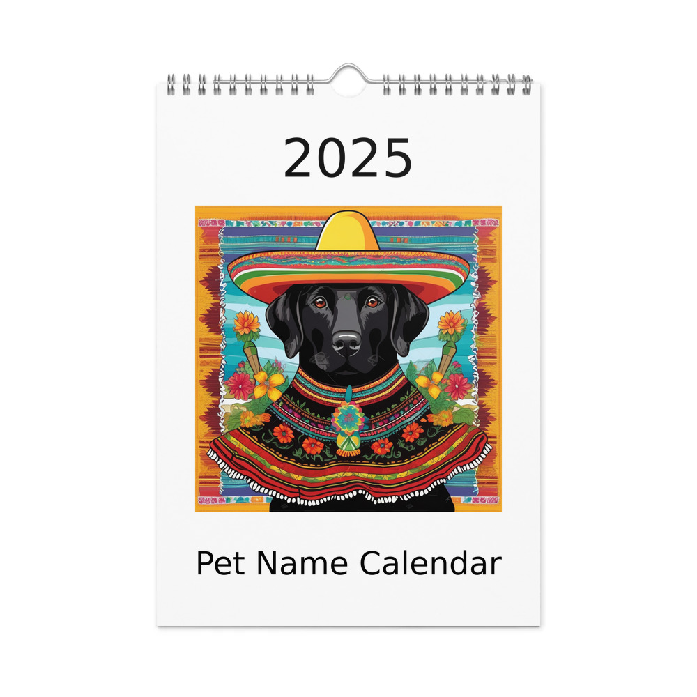 PugMug Custom Black Labrador Retriever Wall Calendar (2026)