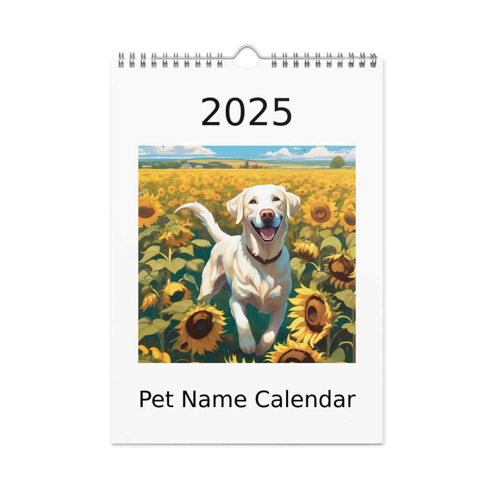 PugMug Custom White Labrador Retriever Wall Calendar (2026)