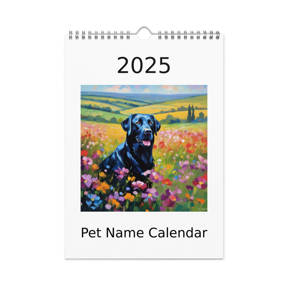 PugMug Custom Black Labrador Retriever Wall Calendar (2026)