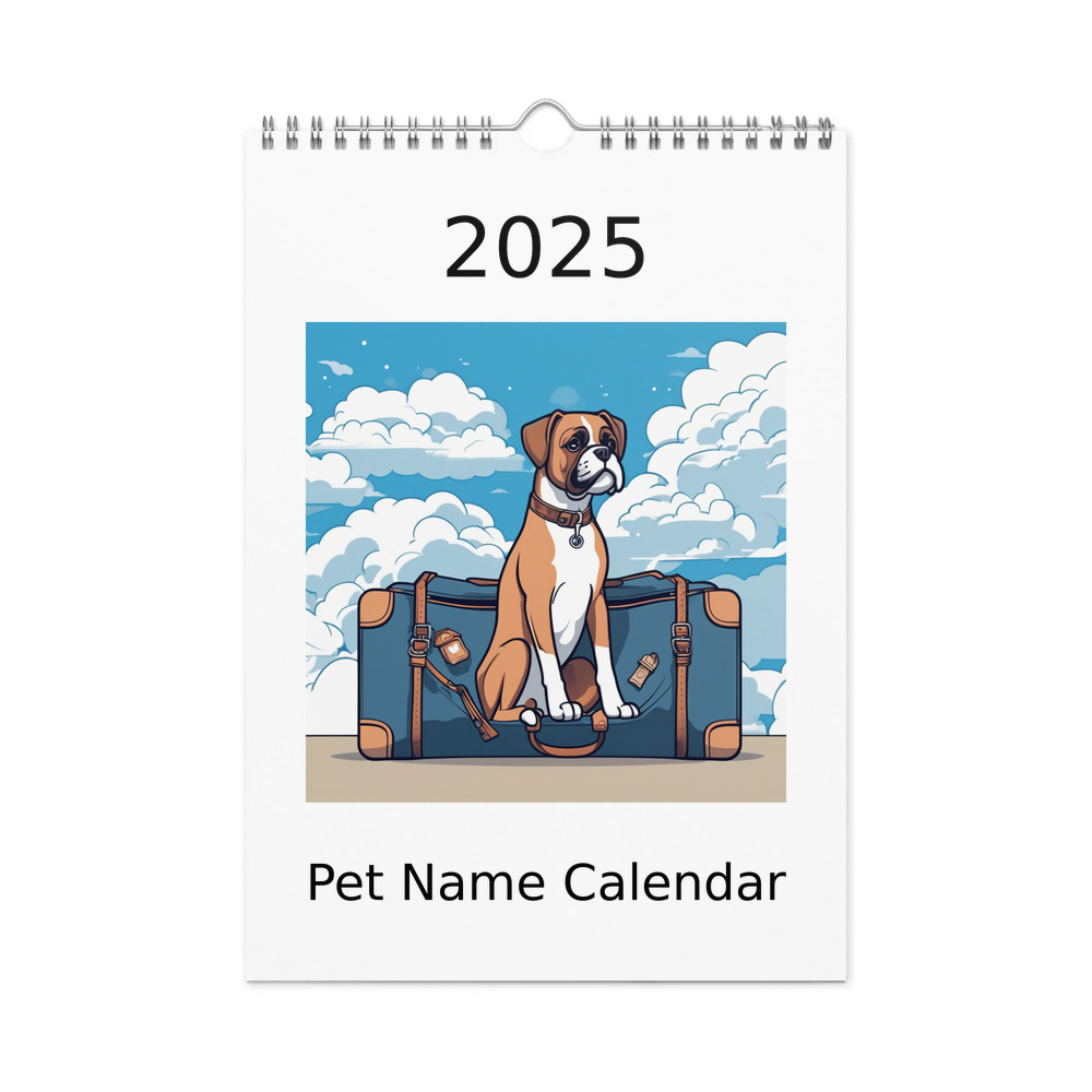 PugMug Custom Boxer Dog Wall Calendar (2026)