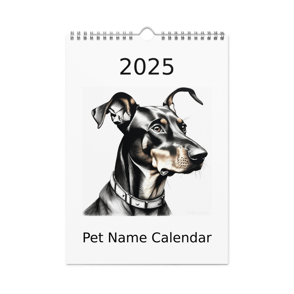 PugMug Custom Doberman Pinscher Wall Calendar (2026)