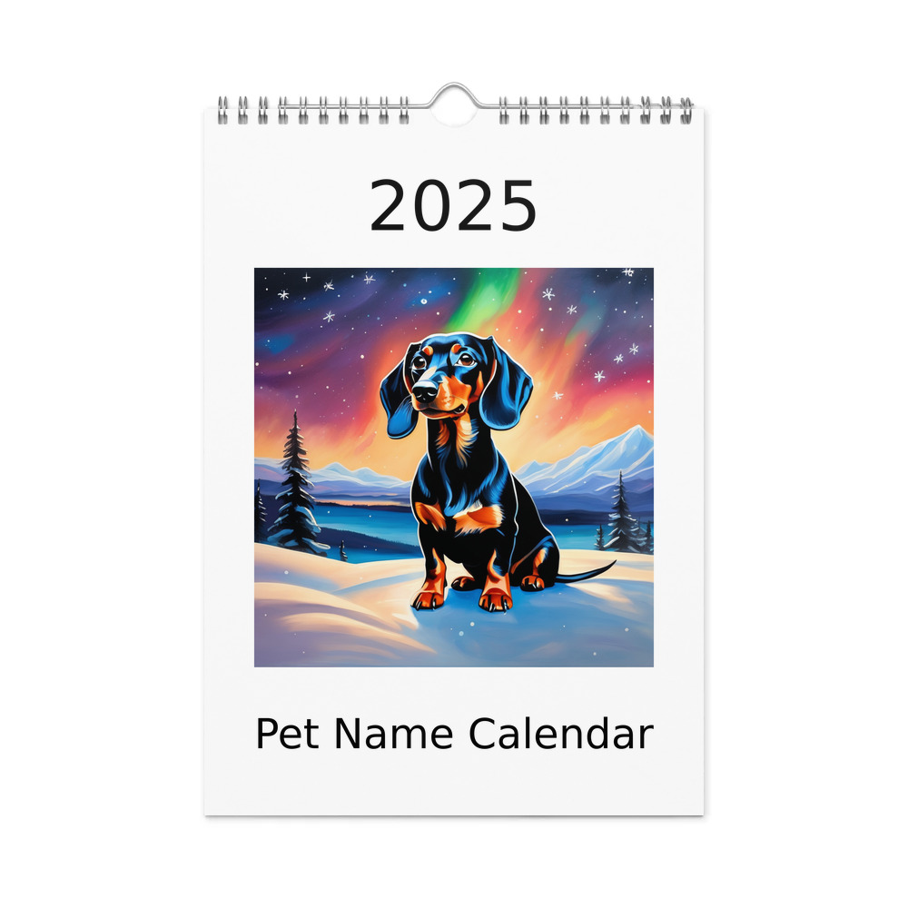 PugMug Custom Black Dachshund Wall Calendar (2026)