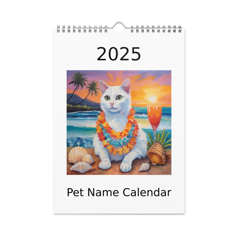 PugMug Custom White Companion Cat Wall Calendar (2026)