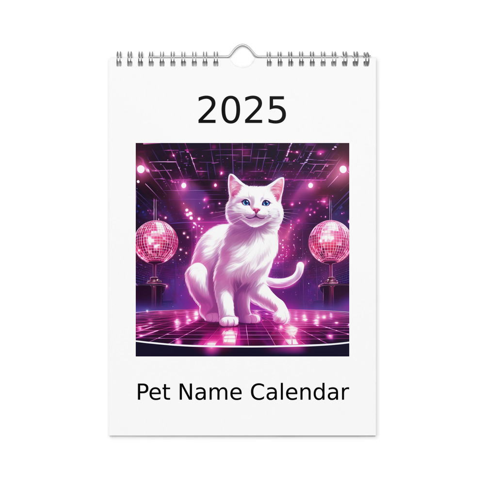 PugMug Custom White Companion Cat Wall Calendar (2026)